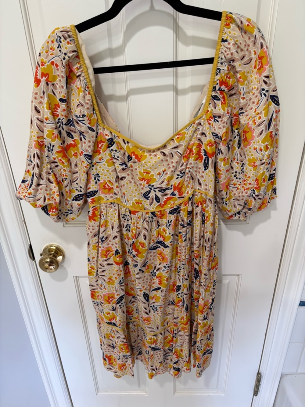In Bloom Yellow & Navy Floral Mini Dress